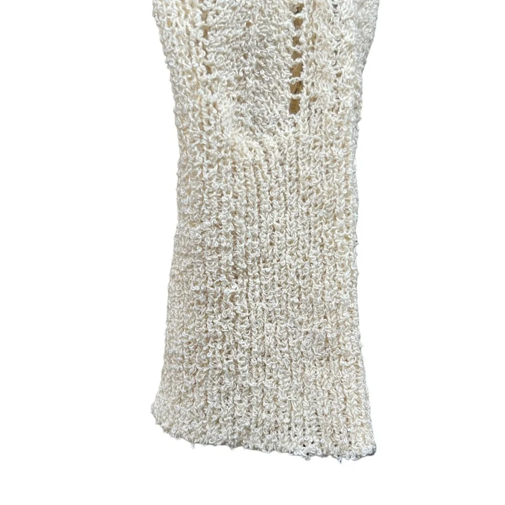 ASTR The Label Cream Colored Faux Wrap Stretchy Knit Semi-Sheer Sweater Med EUC - Picture 11 of 14
